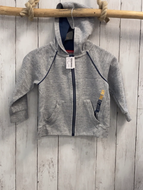Okaidi  Sweatjacke  Gr. 104  grau Kapuze blauer bund 