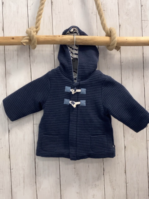 Obaibi Sweatjacke Gr. 68  blau gerippt Knebelknöpfe