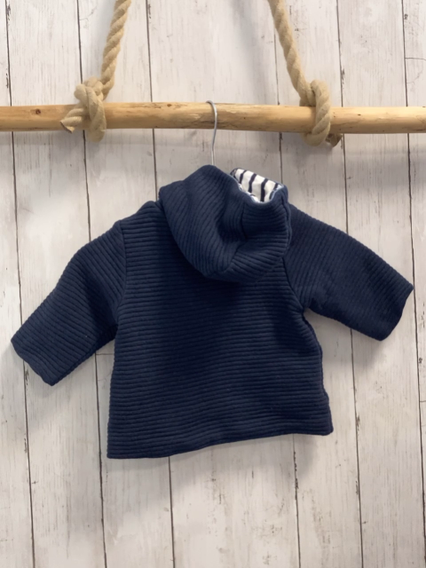 Obaibi Sweatjacke Gr. 68  blau gerippt Knebelknöpfe