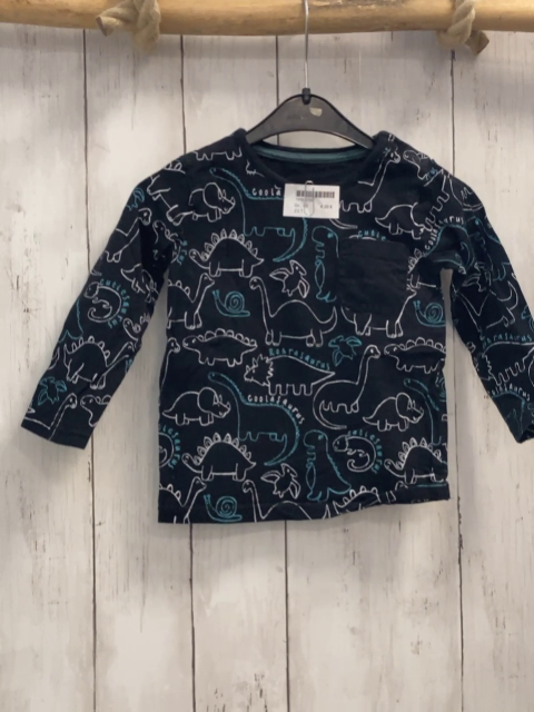   Langarmshirt  Gr. 80  schwarz hellblau weiße Dinos 
