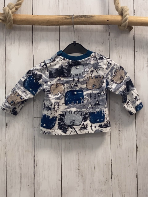 Nutmeg  Langarmshirt  Gr. 68  weiß Mammuts Berge Bäume 
