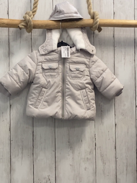 Chicco  Jacke  Gr. 56  hellgrau Kapuze weißes Fleecefutter 