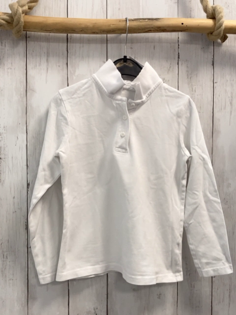 Next  Langarmshirt  Gr. 134  weiß Polokragen 