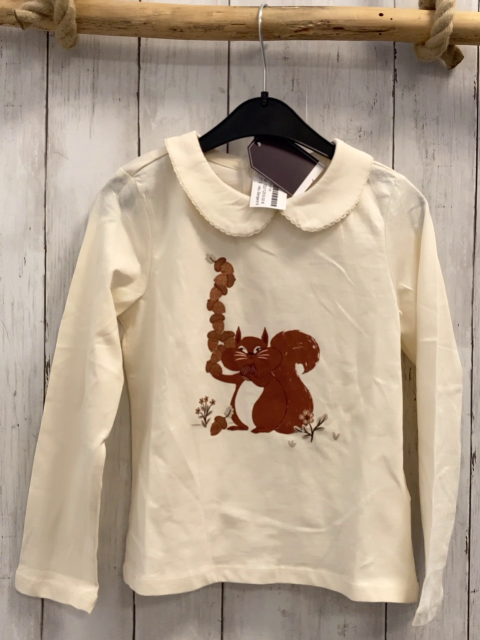 neu Sergent Major  Langarmshirt  Gr. 122/128  creme Kragen Eichhörnchen 