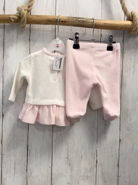 2tlg Primigi  Pullover + Babyhose  Gr. 50  weiß rosa Nicky Bär mit Schleife 