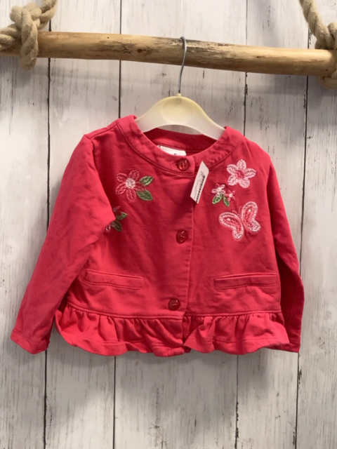 primigino  Sweatjacke  Gr. 74  rot gestickte Blumen 