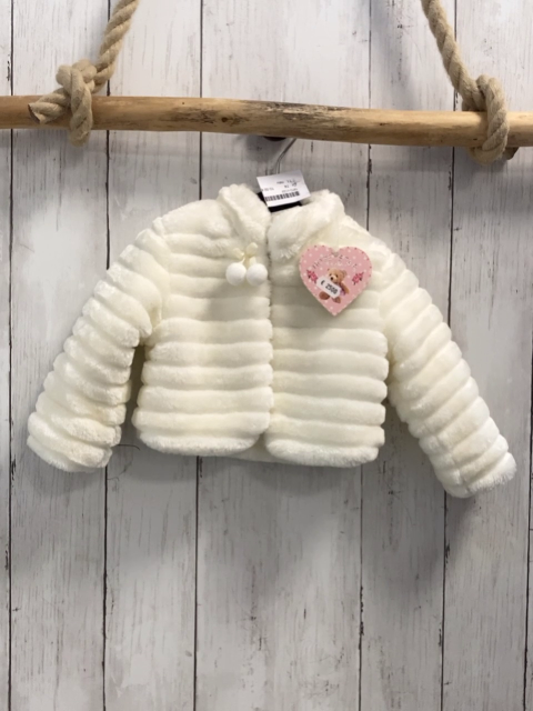 neu  Plüschjacke  Gr. 74  weiß mit Rippen 