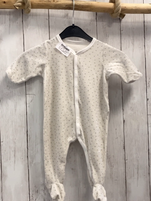 petit bateau Schlafanzug Gr. 68  weiß Nicky graue Punkte