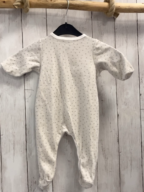 petit bateau Schlafanzug Gr. 68  weiß Nicky graue Punkte