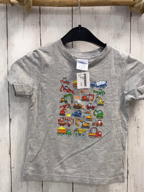   T-Shirt  Gr. 92  grau bunte Fahrzeuge 