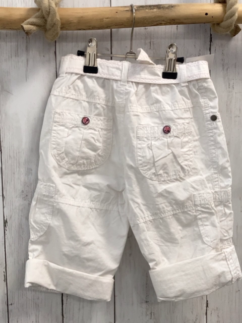   Shorts  Gr. 92  weiß Gürtel mit rosa Nähten