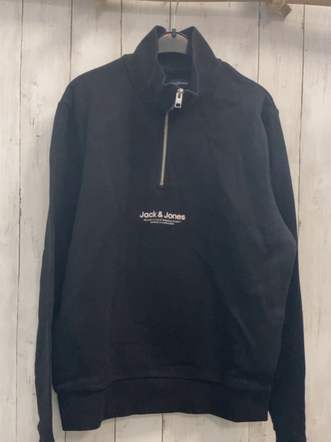 Jack & Jones  Pullover  Gr. 158/164  schwarz weiße Schrift silber Reißverschluss 