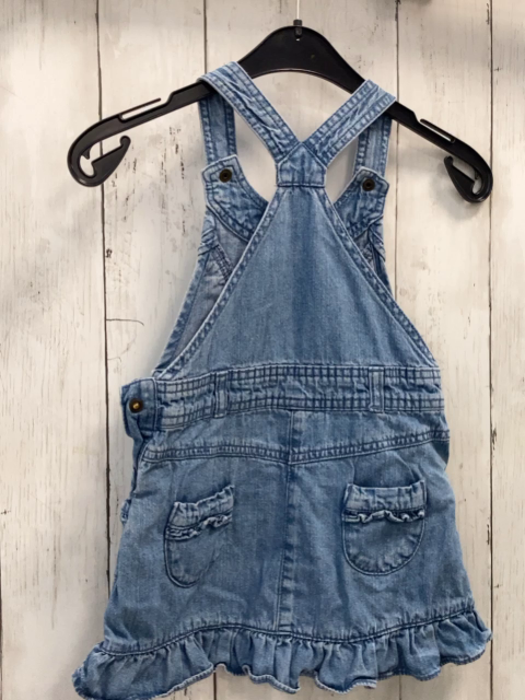  Latzkleid Gr. 98  blau Jeans Rüschen