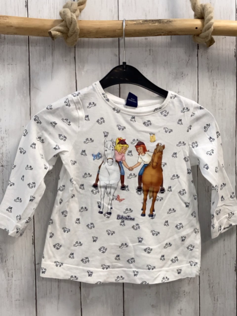  Langarmshirt Gr. 98  weiß Pferde Bibi und Tina