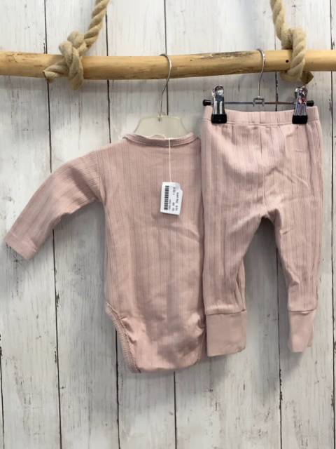 2tlg zara Body + Leggings Gr. 68  rosa Lochmuster