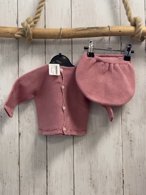 2tlg Breccia  Pullover + Shorts  Gr. 62  altrosa Strick 
