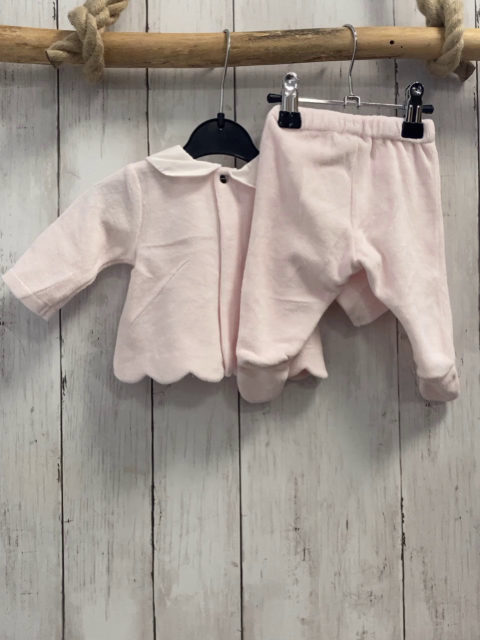 2tlg Jacadi Pullover + Babyhose  Gr. 56  rosa Nicky weißer Kragen 