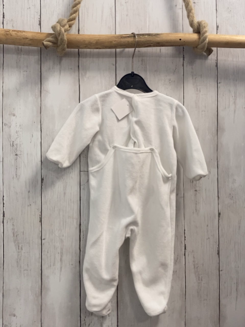 Petit Bateau  Schlafanzug  Gr. 68  weiß Nicky graue Hasen 