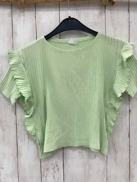 Zara  T-Shirt  Gr. 164  mint Struktur Rüschen 