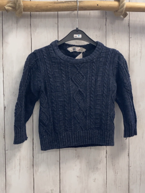 H&M Pullover Gr. 92  blau Strick Zöpfe