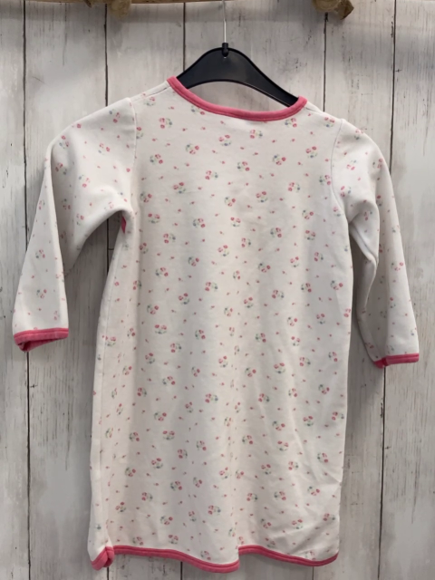 Petit Bateau  Nachthemd  Gr. 110  weiß Blumen pink Bund Nicky 
