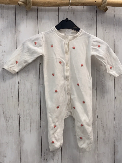 H&M  Overall Gr. 68  weiß Strick Erdbeeren 