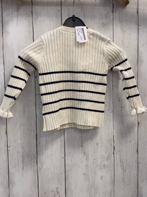 H&M  Pullover  Gr. 80  beige schwarze Streifen Rippen 