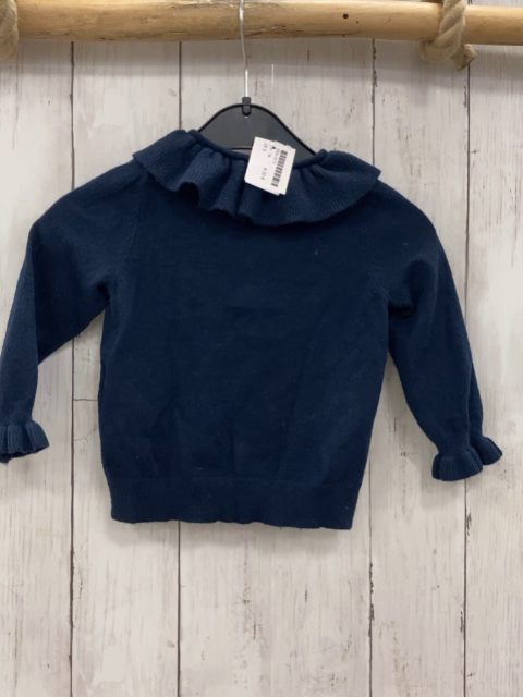   Strickjacke  Gr. 74  blau Rüschenkragen 