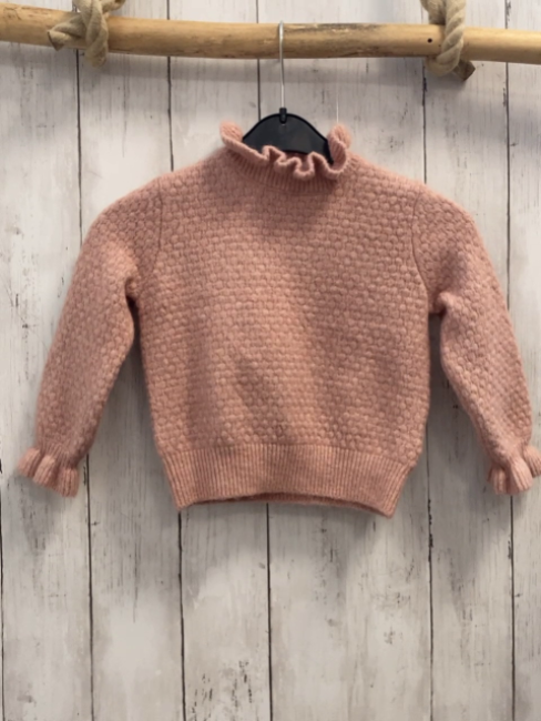 vertbaudet Pullover Gr. 86  rosa Strick Kragen