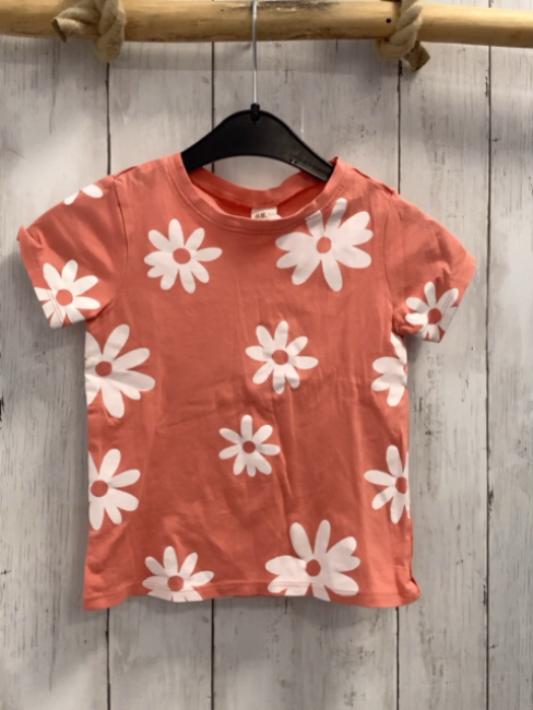 H&M  T-Shirt  Gr. 86  hellrot weiße Blumen 