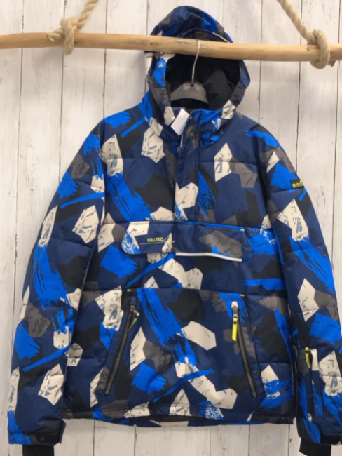 Killtec Winterjacke  Gr. 164  schwarz blau hellblau grau beige Druck 