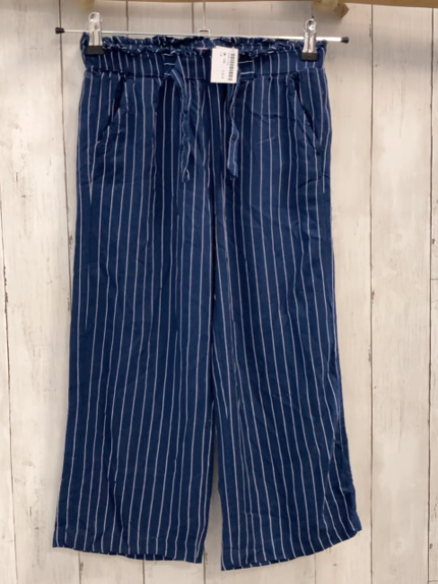   Hose  Gr. 146  blau hellgraue Streifen 3/4 lang 