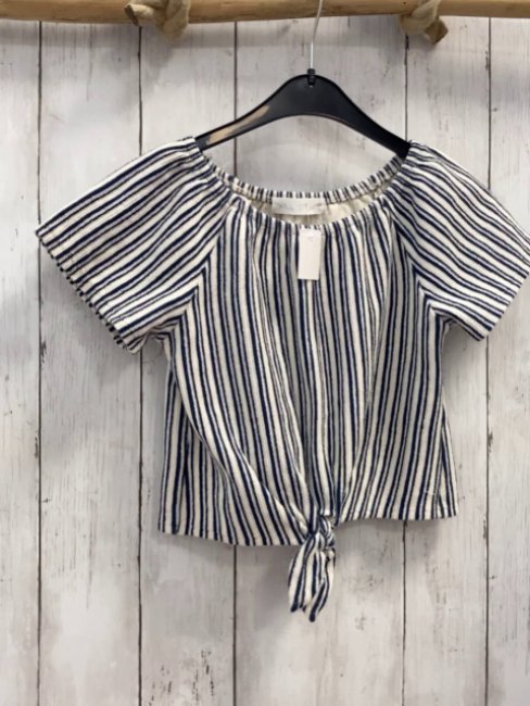 Zara  Sommerbluse  Gr. 122  blau weiße Streifen 