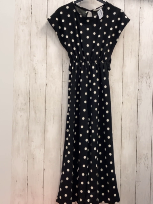 Zara  Jumpsuit Gr. 140  schwarz Rippen weiße Punkte 