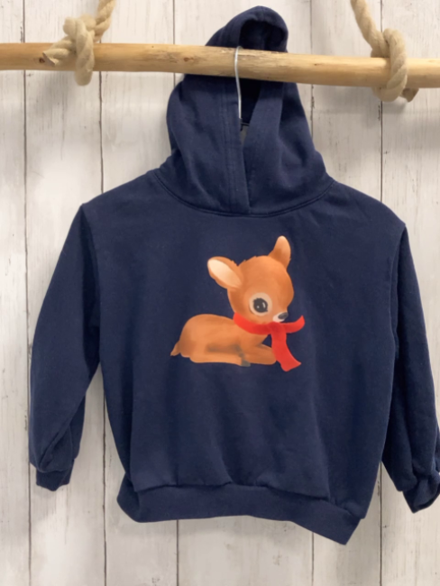 H&M Pullover Gr. 110  blau Kapuze Reh