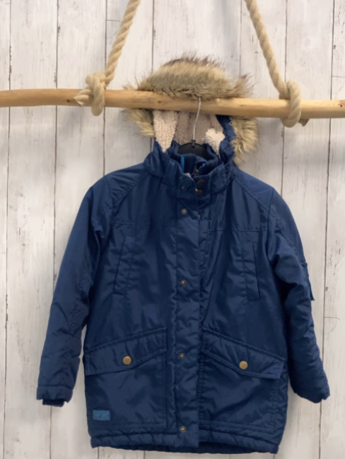 H&M Jacke Gr. 116  blau Fellbund