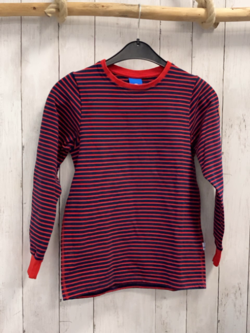 Finkid  Pullover  Gr. 146/152  blau rote Streifen 