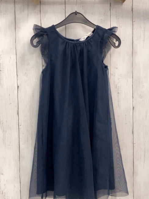 H&M  Kleid  Gr. 122  blau Tüllüberkleid mit Glitzerpunkten 