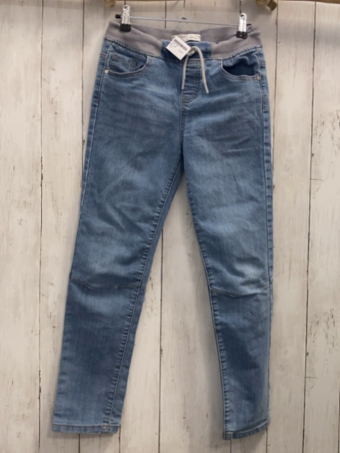   Hose  Gr. 152  blau Jeans grauer Rippenbund 
