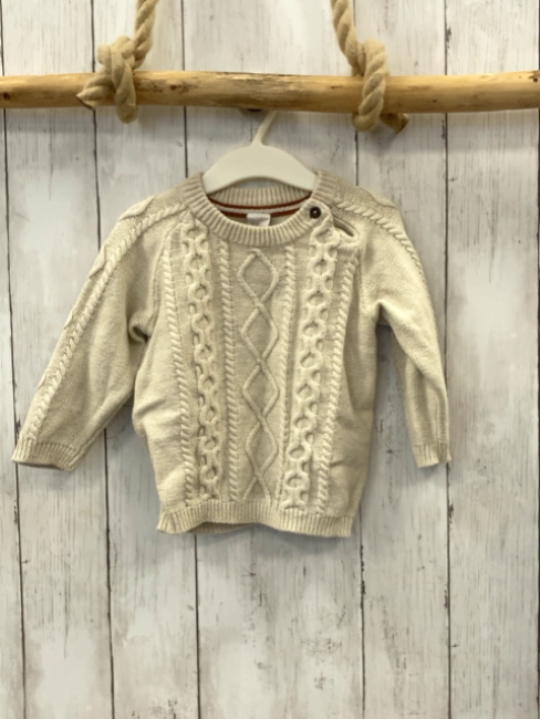 H&M Pullover Gr. 80  beige Strick Zöpfe