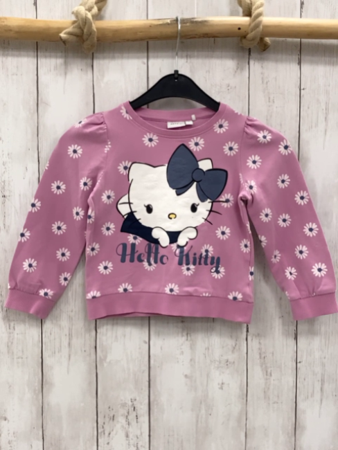 Name it  Pullover  Gr. 92  rosa Hello Kitty Blumen Schrift 