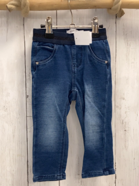 Name it  Jeggings  Gr. 80  blau Jeans Streifenbund mit Glitzer 