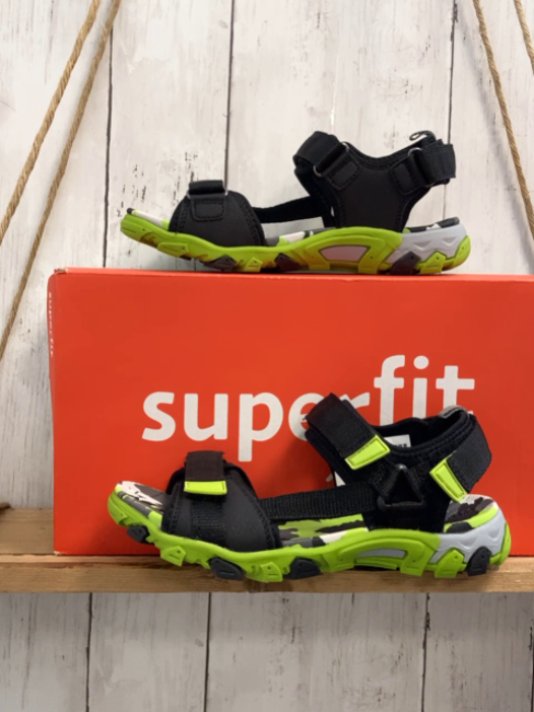 neu Superfit  Sandalen  Gr. 36  schwarz grau hellgrün 