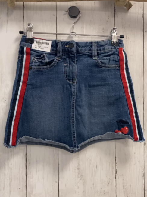 S´Oliver  Rock Gr. 134  blau jeans schwarz mint roter Seitenstreifen Bund verstellbar 