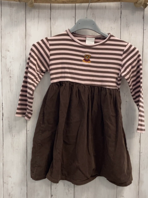 Zara  Kleid  Gr. 116  braun lachs gestreiftes Oberteil brauner Kordrock