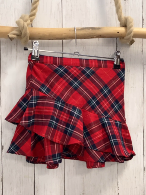 H&M  Rock Gr. 122/128  rot blau oliv weiß kariert