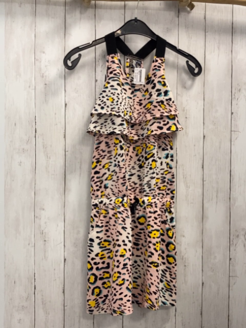 neu Retour  Playsuit Gr. 146/152  rosa weiß mit schwraz türkis gelb leoprint 