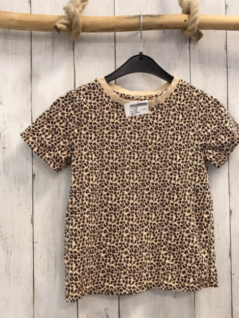 Next  T-Shirt  Gr. 122  beige schwarz braun leoprint 