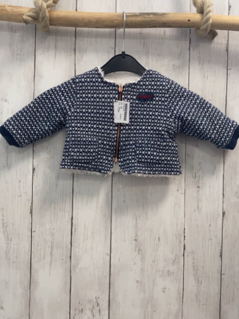 Chipie  Wendejacke  Gr. 68  weiß blauer Druck / weiß Plüsch 