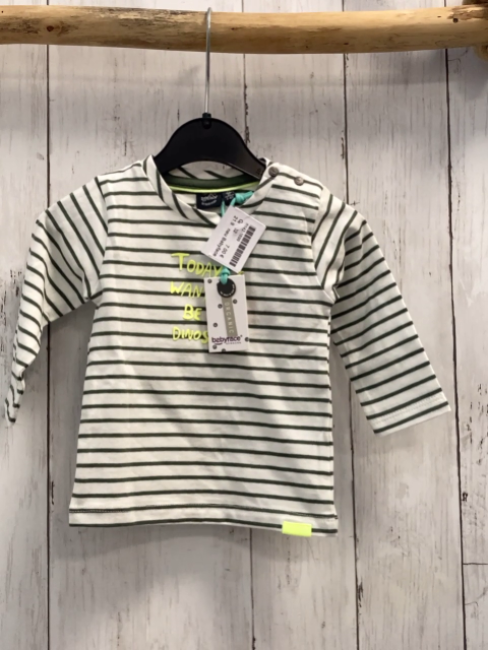 neu Babyface  Langarmshirt  Gr. 62  weiß kiwi Streifen gelbe Schrift NP 17,95 € red auf 9  €
